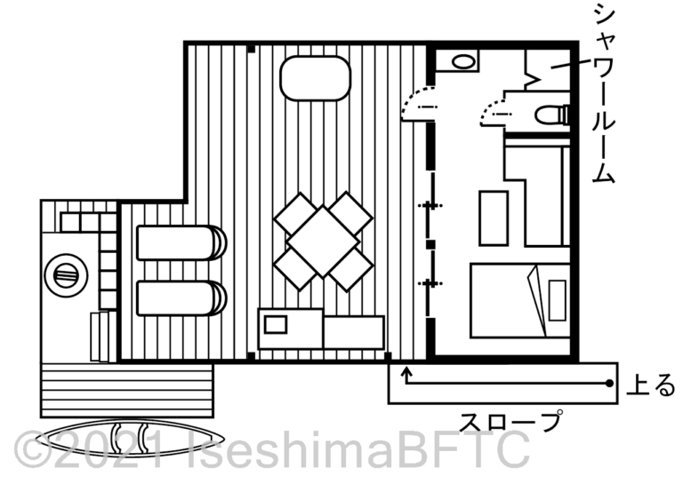 グランピング カリブ カヌー付 平面図