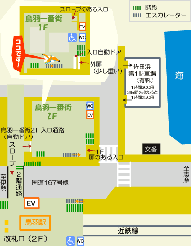 鳥羽駅＆センターの周辺地図
